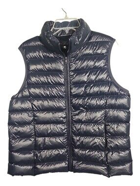 Daily Thread Dark Navy Puffer Vest 80% Down 20% Feather Puffer Vest Women Size L